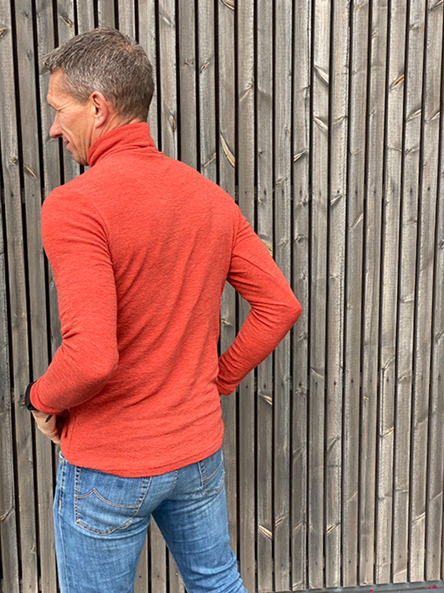 4029 Ram Genser Høyhalset, Merino, Terracotta Melange