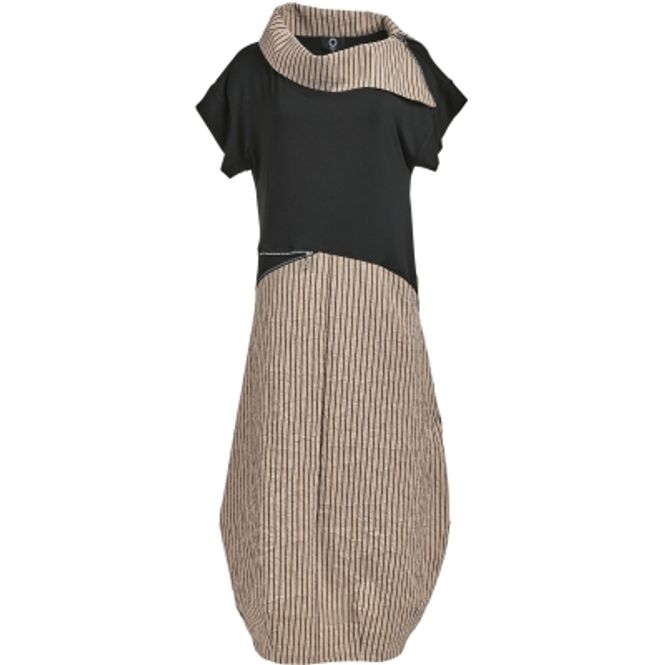 Hovedbilde 5044 Kjole Crincle, Sand / Black, Bomull