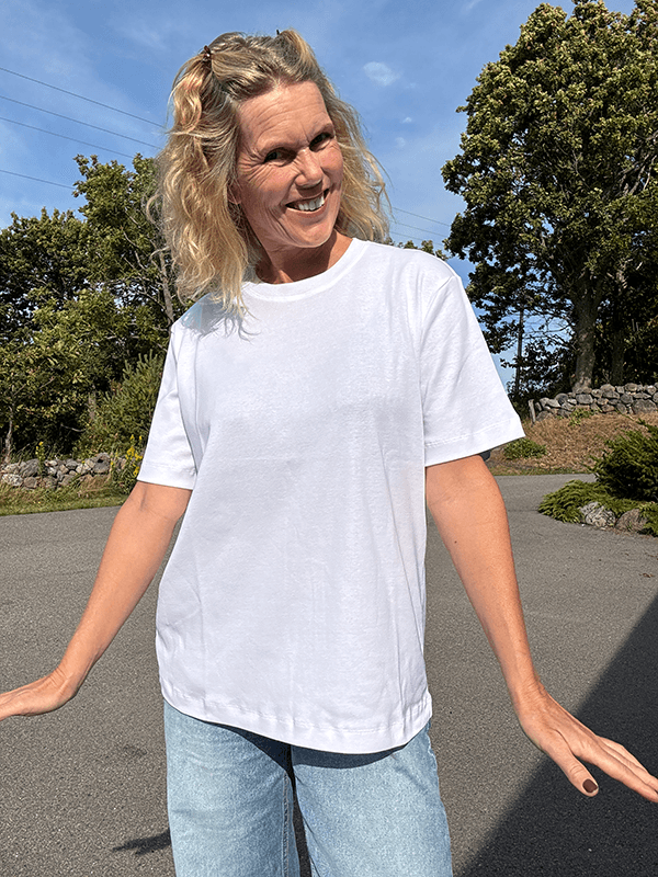 4323-1 T-Shirt Relaxed u/logo, White, Bomull
