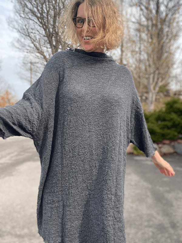 6501 GenserKjole, Anthrasite Melange, Bubble Wool