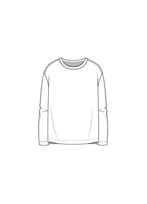 PreOrder: 4324-1 T-Skjorte Relaxed LS u/logo, Dawn Grey Melange, Bomull