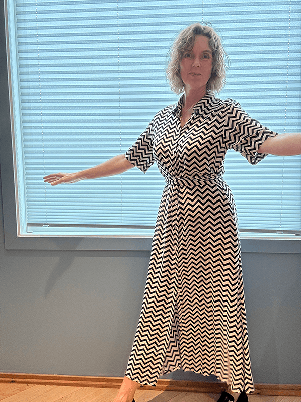 Lucca Kjole Zig Zag, Black / White, Rayon