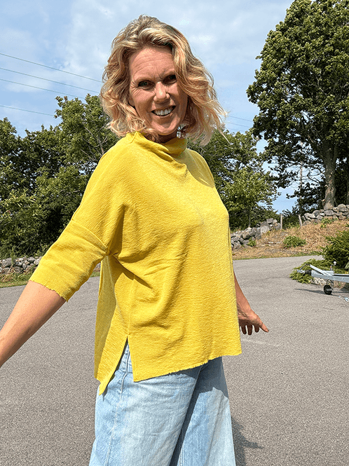 Hovedbilde 4083 T-Skjorte Vid Splitter, Lemon Curry, Merino