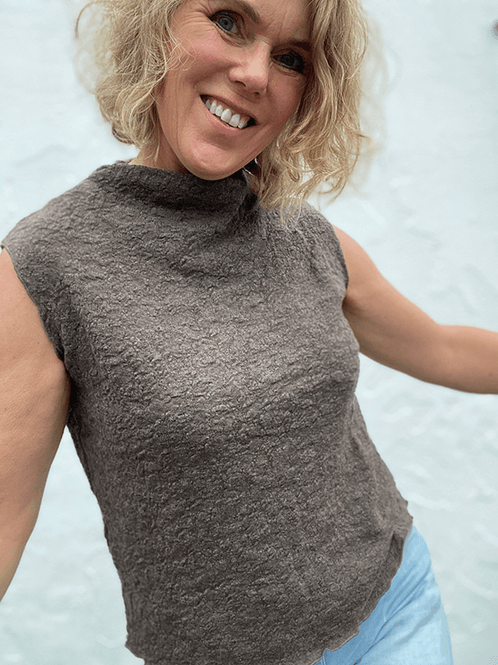 Hovedbilde 2501 Boxy Topp, Earth Melange, Bubble Wool