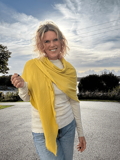Hovedbilde 1063 Sjal Curling, Lemon Curry, Merino