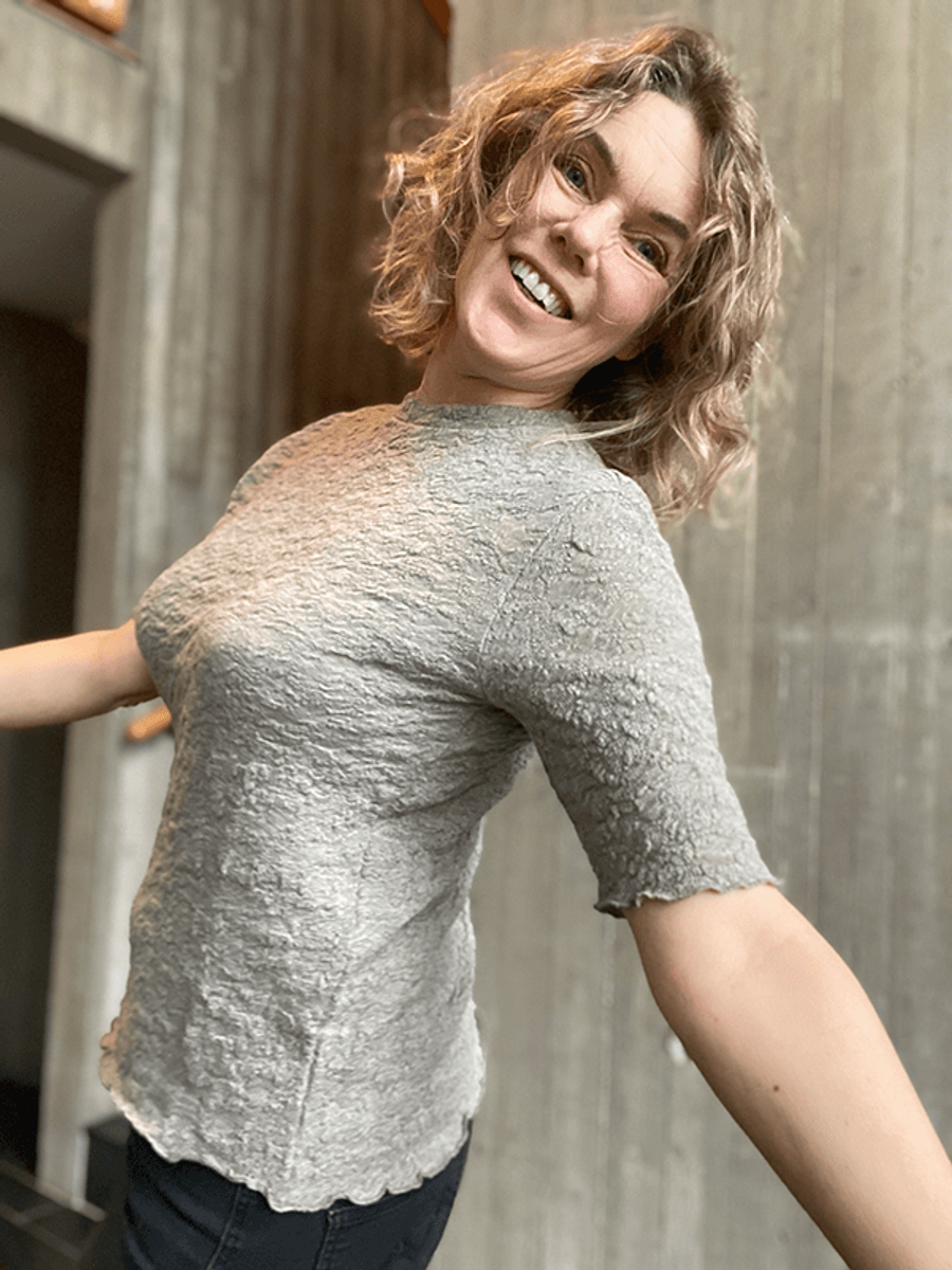 4505 T-Skjorte, Bubble Wool, Elephant Melange