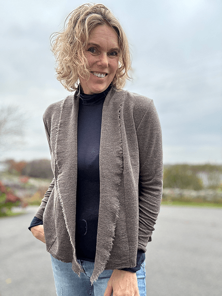 Hovedbilde 8013 Cardigan Kort, Merino, Earth Melange