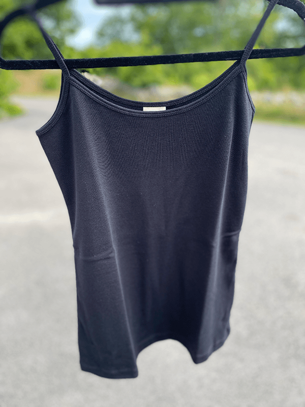 2300 Strap Top, Black, Bomull