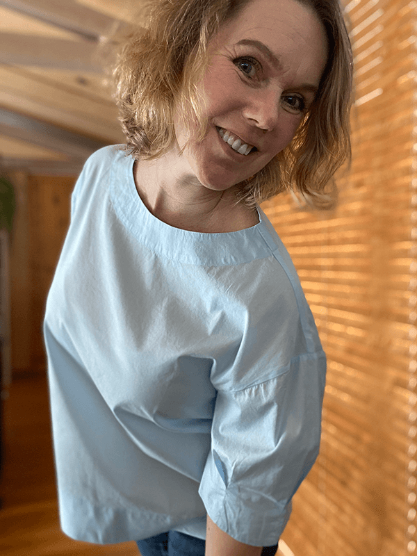 13036 Bluse, Light Blue, Poplin