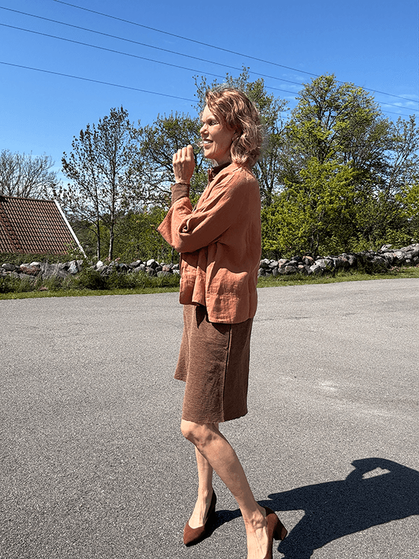 7032 Kjole, Camel Melange, Merino