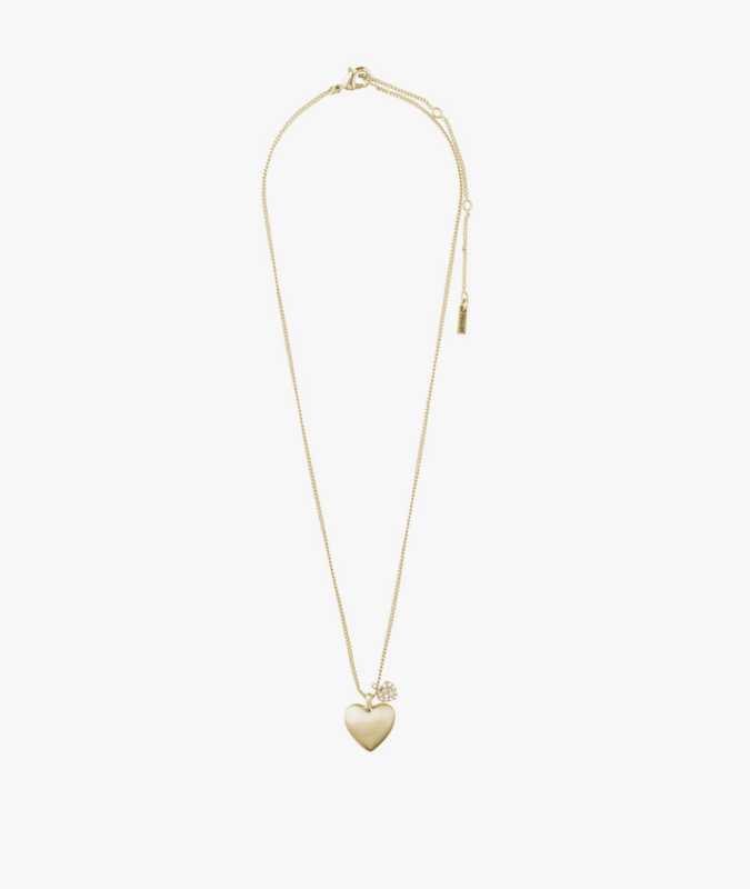 SOPHIA resirkulert halskjede hjerte, gullbelagt