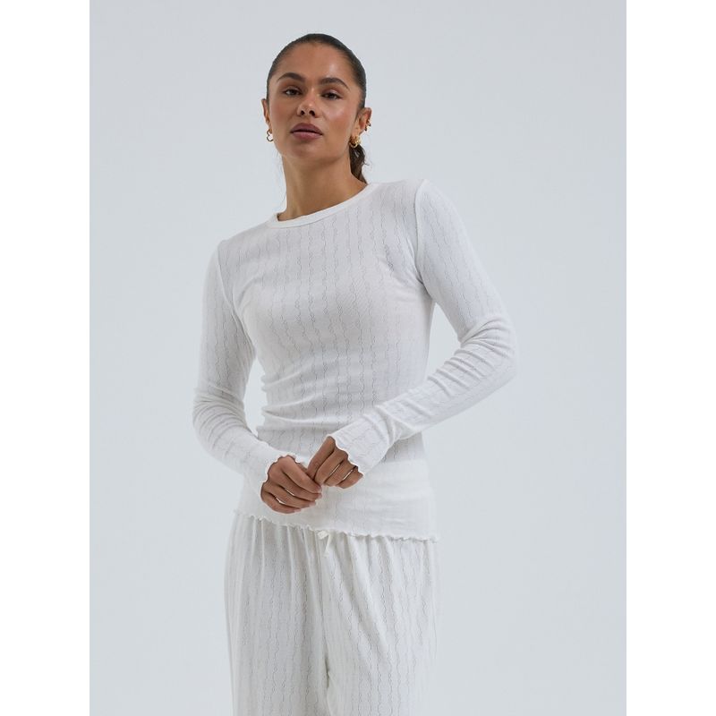 Jacquard Fiore T-Genser, Bomull, Black