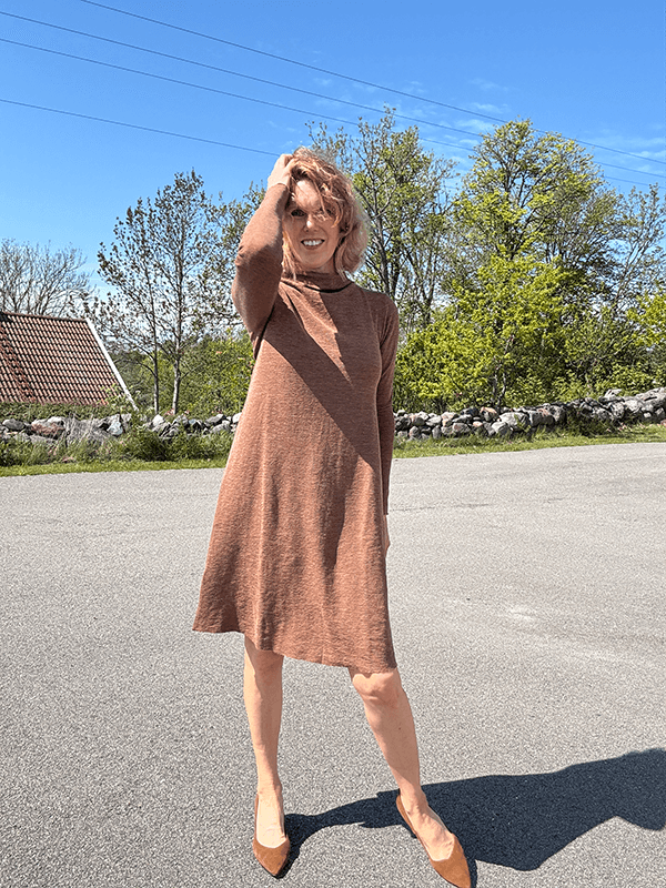 7032 Kjole, Camel Melange, Merino