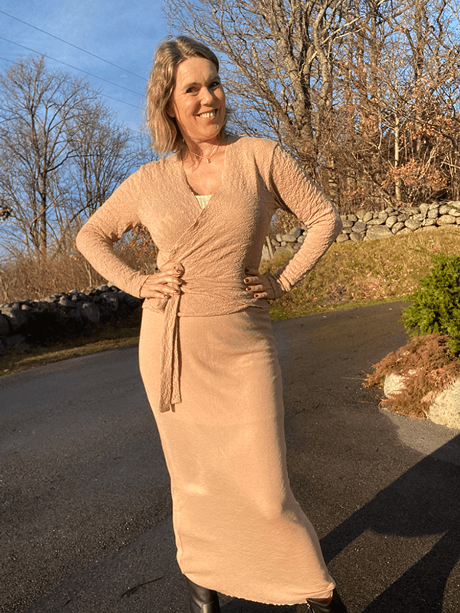 5005 Skjørt Lang, Merino, Nude