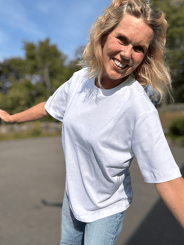 4323-1 T-Shirt Relaxed u/logo, White, Bomull