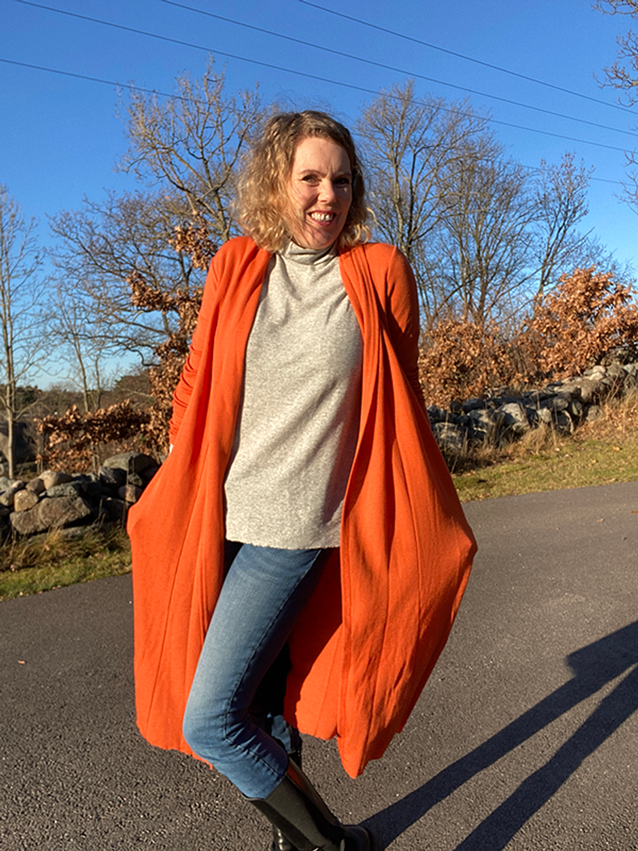 8010 Cardigan X-Lang, Merino, Soft Orange