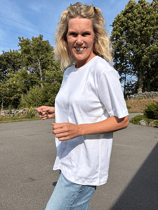 4323-1 T-Shirt Relaxed u/logo, White, Bomull