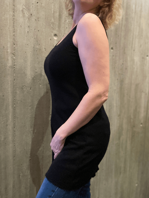 6014 Singlet Lang, Black, Merino