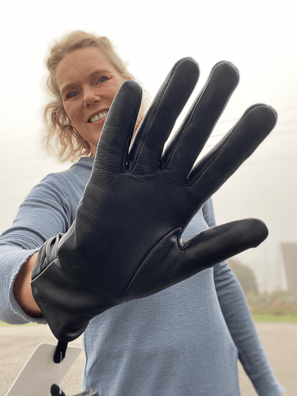 Sondrio Hansker, Skinn, Black