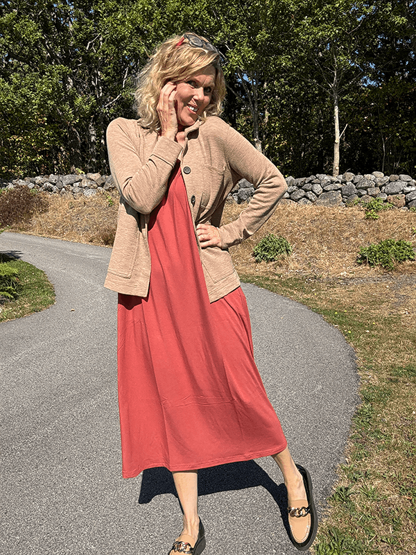 7622 Strap Dress, Tarracotta, Bamboo