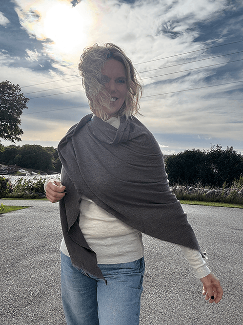 Hovedbilde 1063 Sjal Curling, Earth Melange, Merino