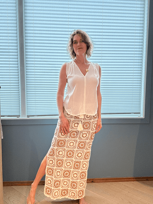 Fiji Skjørt, Ivory / Sand, Heklet