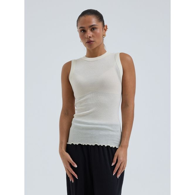 Hovedbilde Wooly Tank Topp, Off-White, Merino / Silke