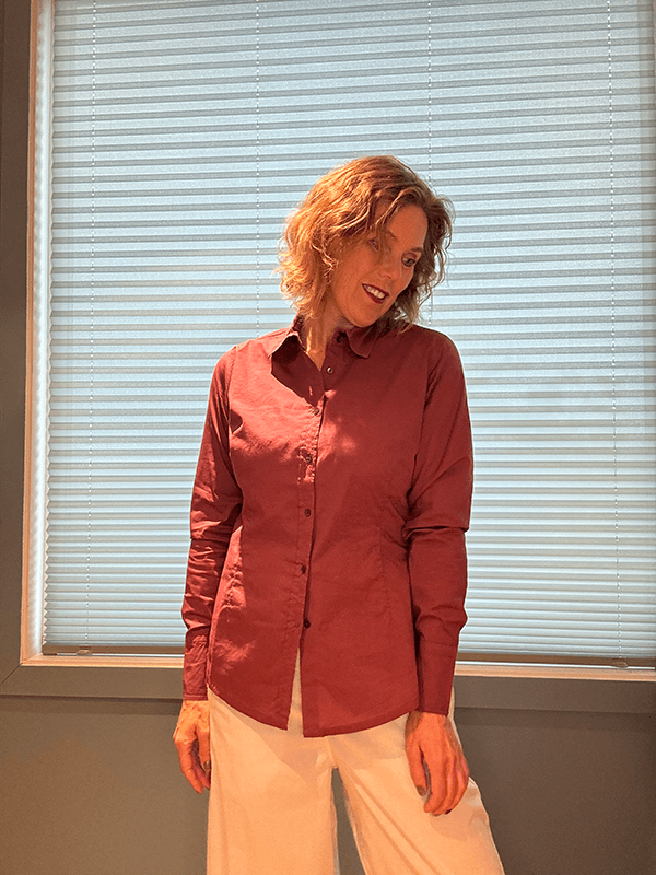 13020 Skjorte, Soft Burgundy, Poplin