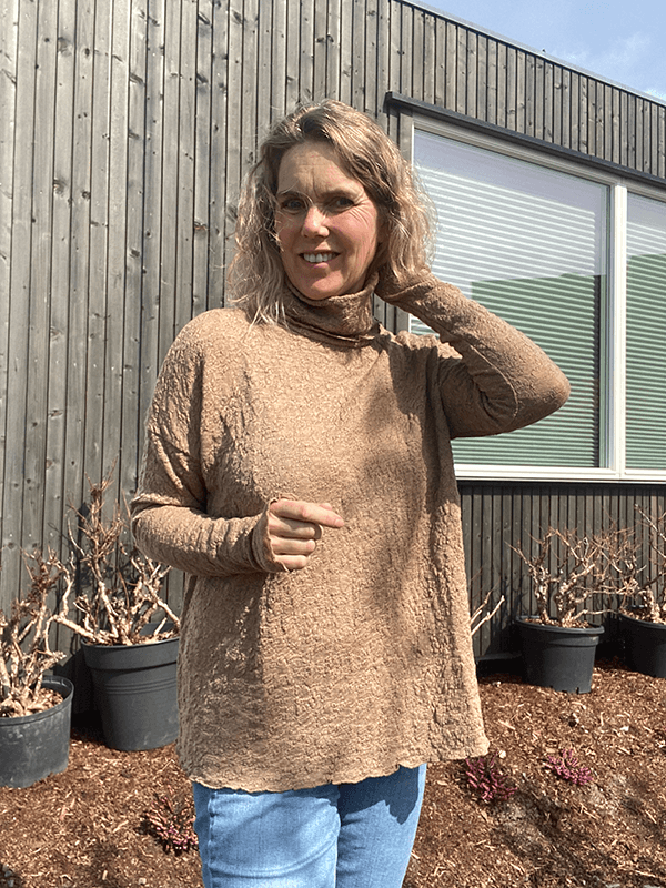 4501 Genser, Light Camel Melange, Bubble Wool