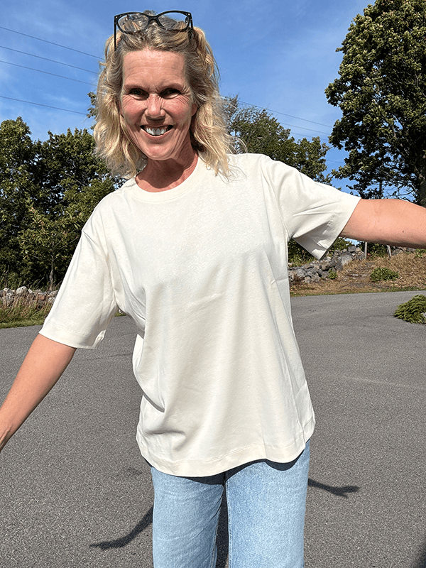 4323-1 T-Shirt Relaxed u/logo, Raw White, Bomull