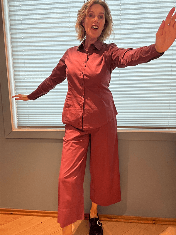 13023 Bukse Vid, Soft Burgundy, Poplin