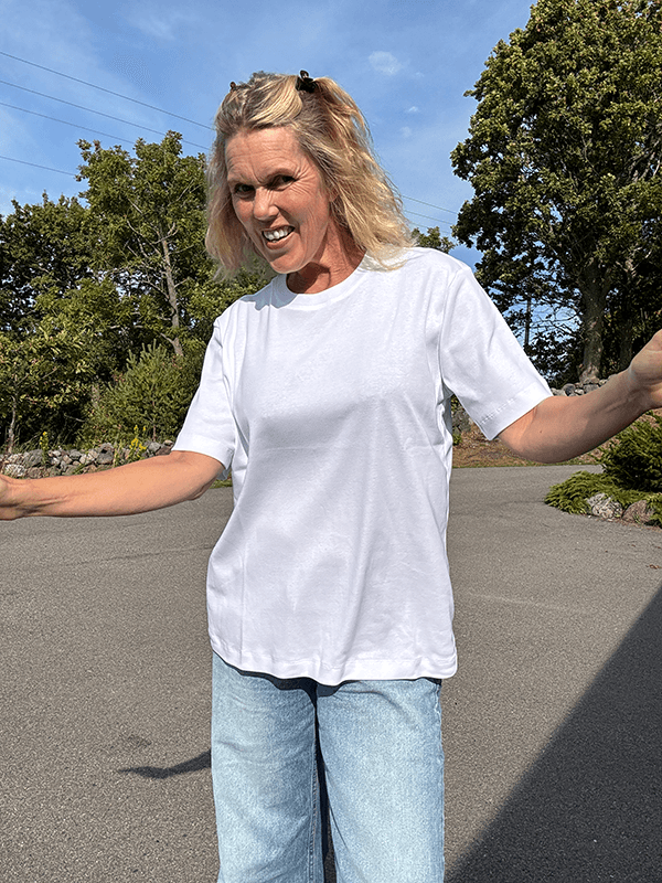 4323-1 T-Shirt Relaxed u/logo, White, Bomull