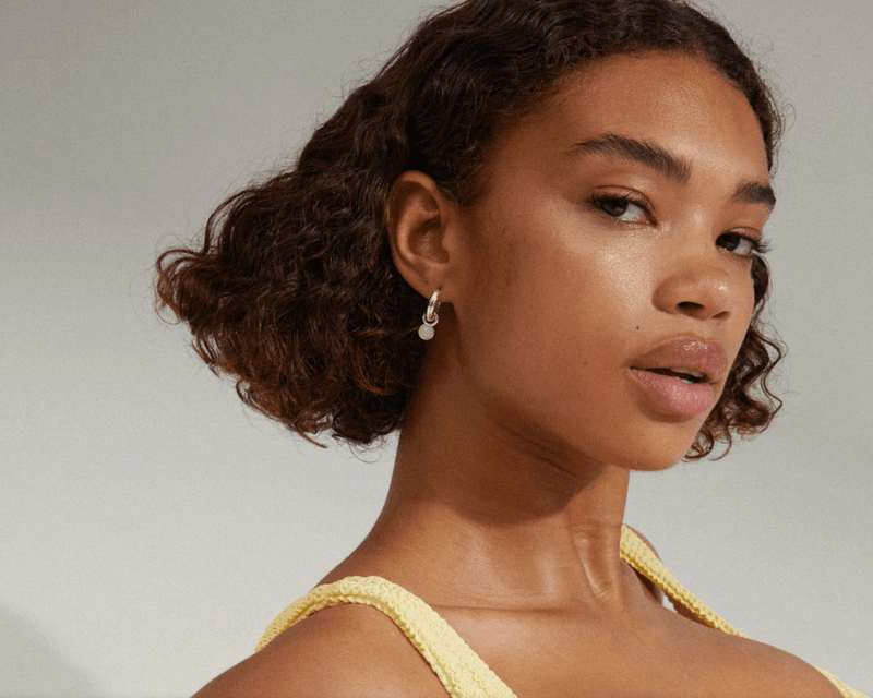 EVAH resirkulert hoops amazonitt, Sølvbelagt