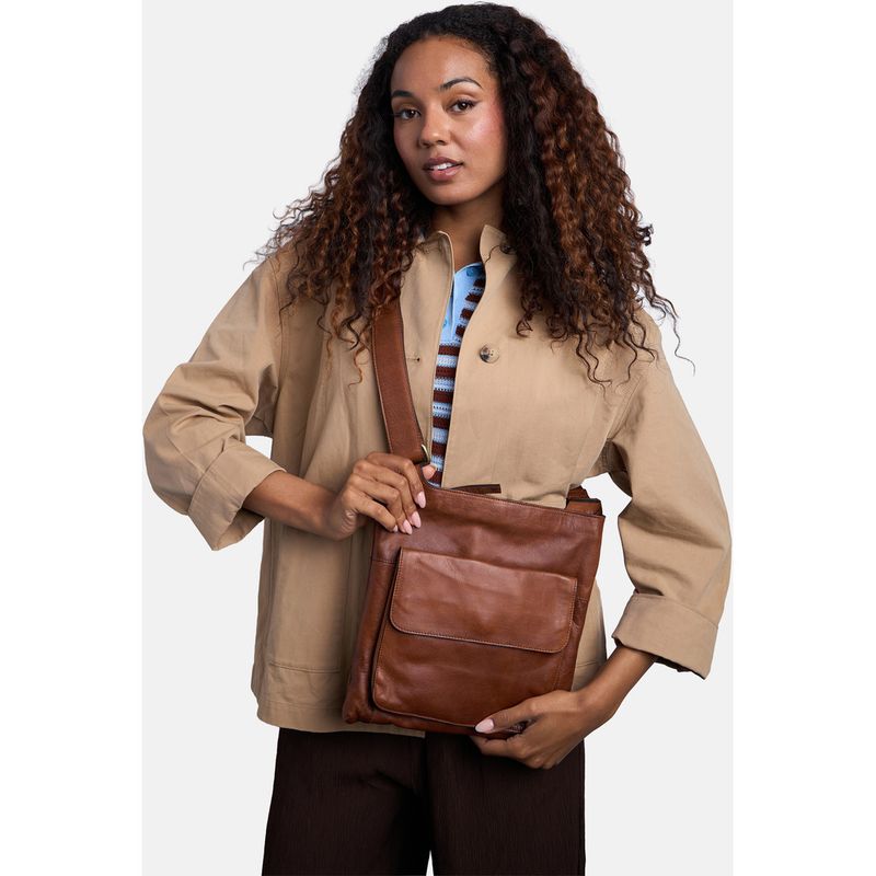 Sara Big Crossover, Walnut, Skinn