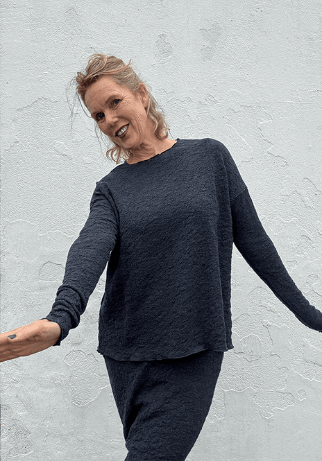 Hovedbilde 4504 Genser, Midnight Blue Melange, Bubble Wool