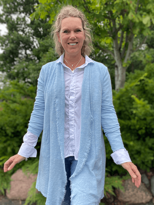 Hovedbilde 8003 Cardigan, Sky Blue Melange, Merino