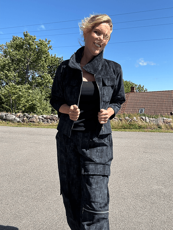2144 Jakke Velvet, Black (BlåSvart), Cord