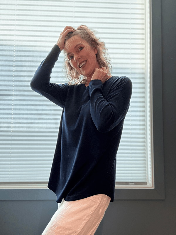 4306 T-Genser Loose, Navy, Bomull