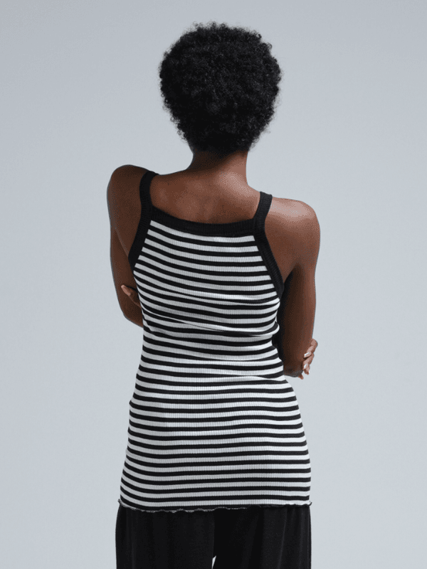 Silky Daze Singlet, Silke, Black / Off-White