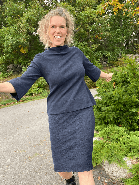 Bilde av 5501 Skjørt, Bubble Wool, Midnight Blue Melange