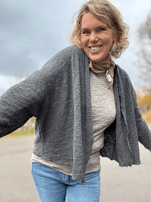 Hovedbilde 8503 Cardigan, Anthrasite Melange, Bubble Wool