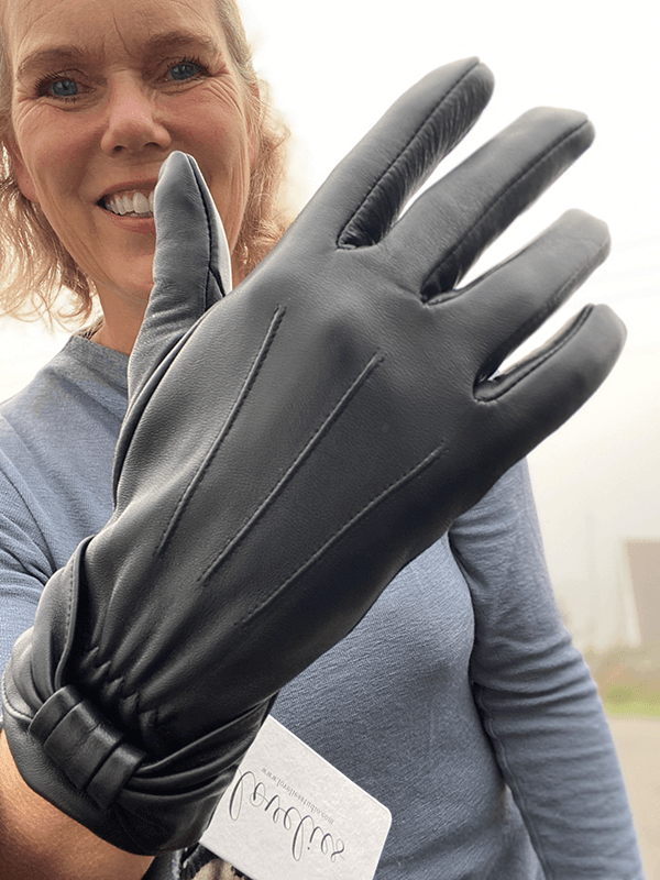 Sondrio Hansker, Skinn, Black