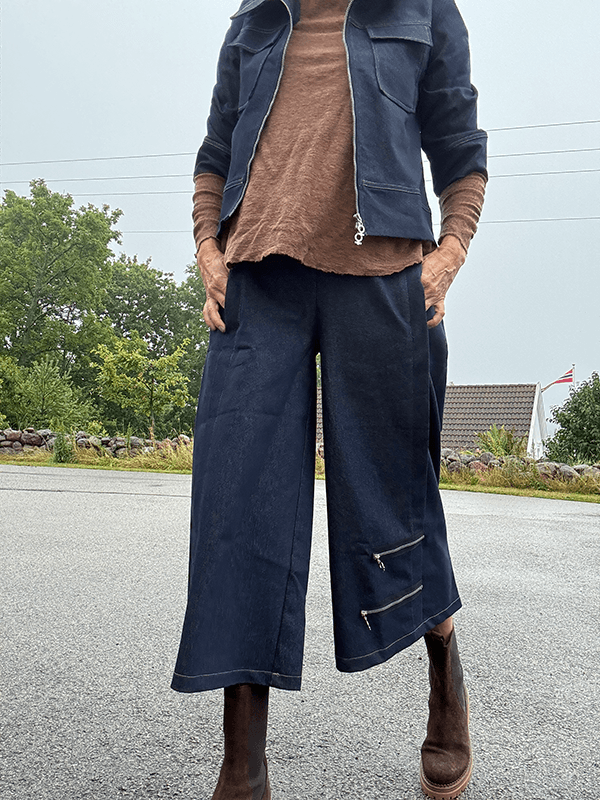 4165 Bukse Stretch, Vid/Kort, Blue, Bomull