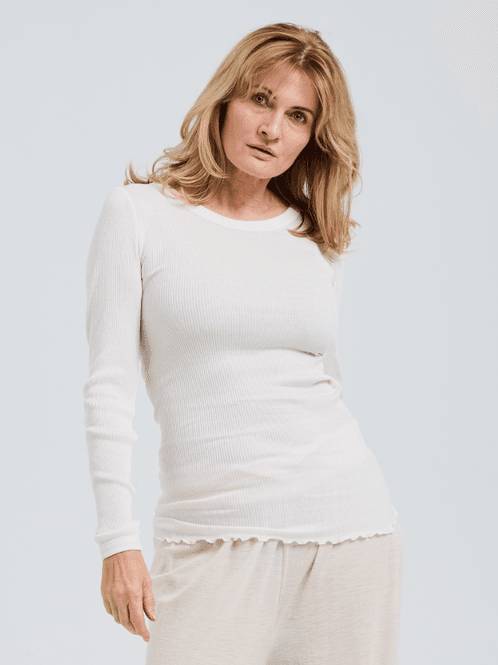 Hovedbilde Silky Fiore T-Genser, Silke, Off-White