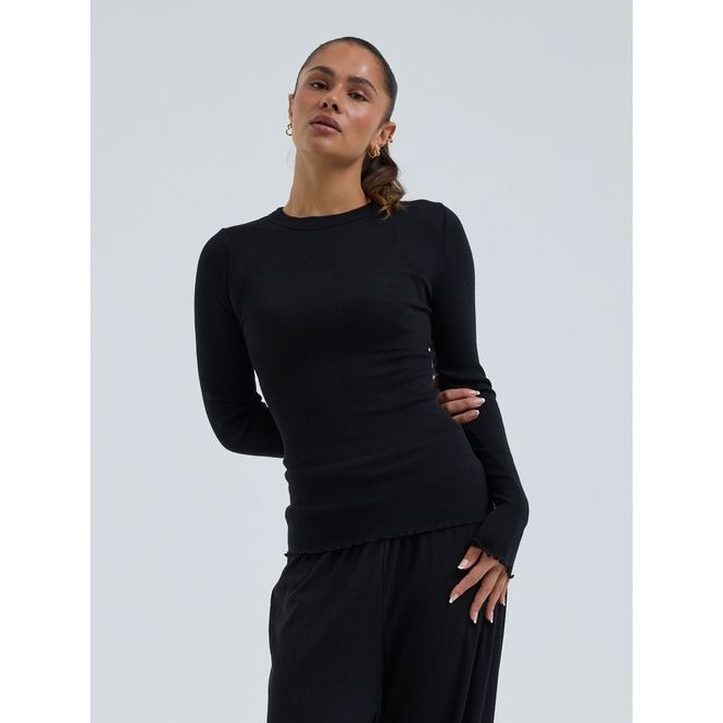Hovedbilde Wooly T-Genser, Black, Merino / Silke