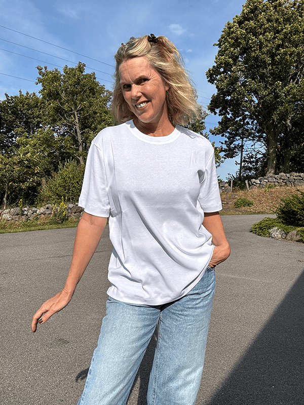 4323-1 T-Shirt Relaxed u/logo, White, Bomull