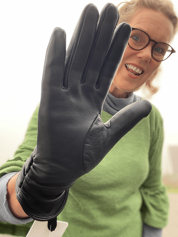 Asti Hansker, Skinn, Black