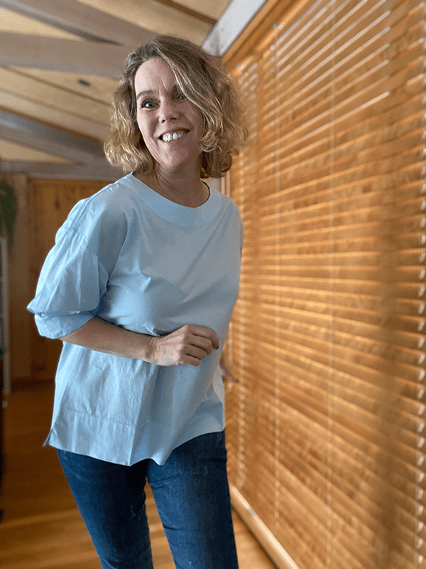 13036 Bluse, Light Blue, Poplin