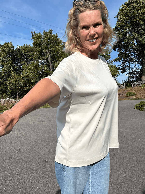 4323-1 T-Shirt Relaxed u/logo, Raw White, Bomull