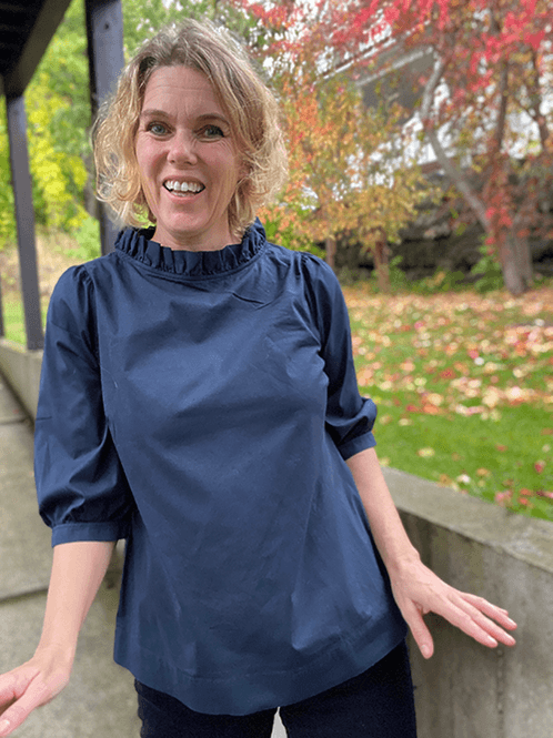 Hovedbilde 13005 Bluse Puff, Midnight Blue, Poplin